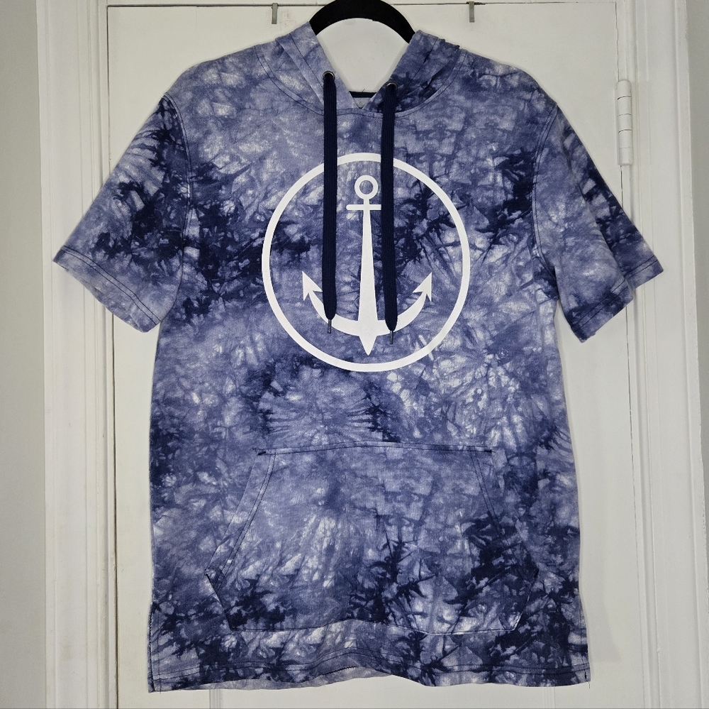 Tie-Dye Shirt with Hood - Men's Small - Blue